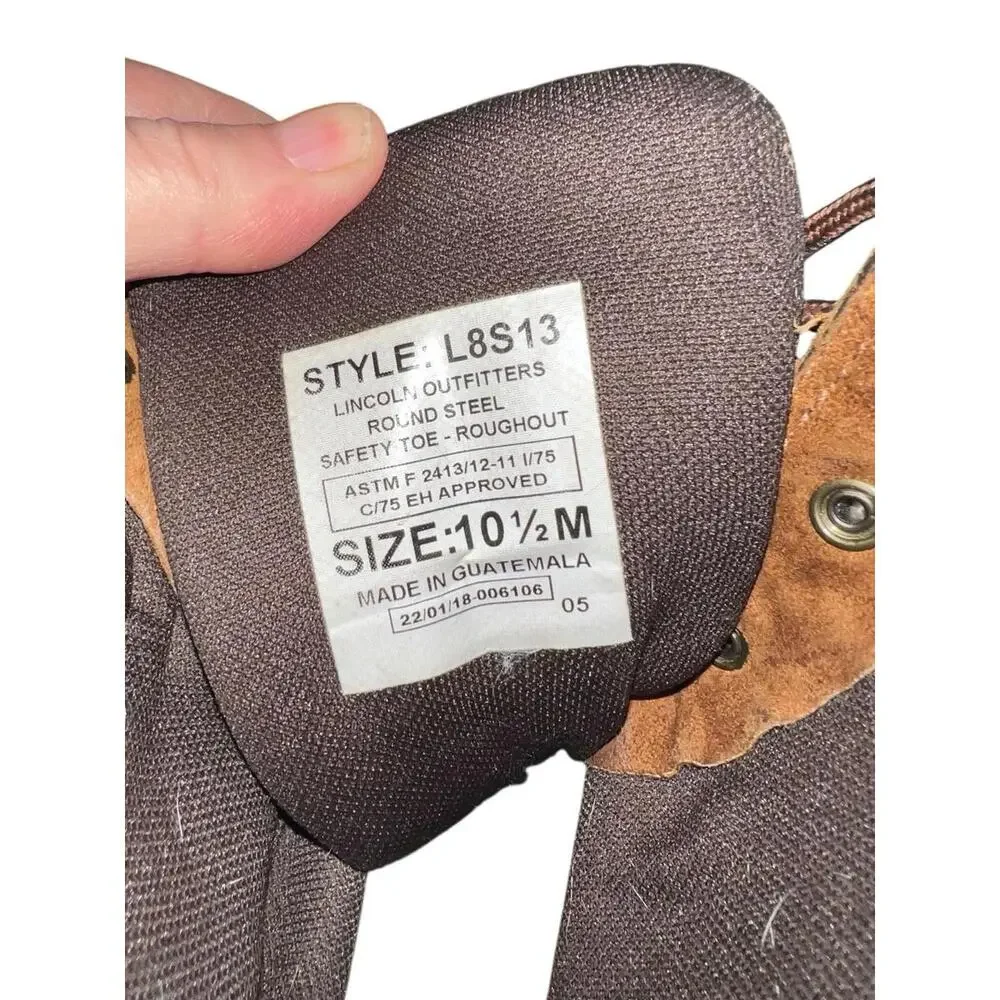 Lincoln‎ Outfitters L8S13 2 sizes Men's 10.5M & 10M Steel Toe Logger Work Boots